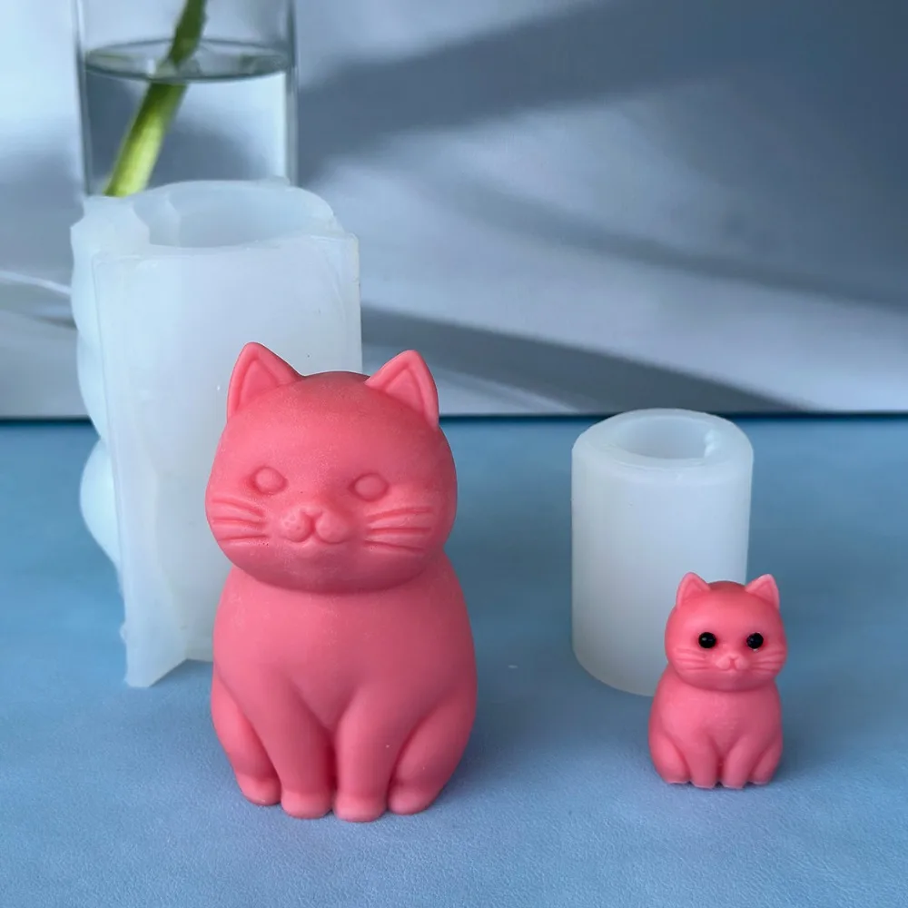 Candle Making Fat - Molde de silicona 3D de gato