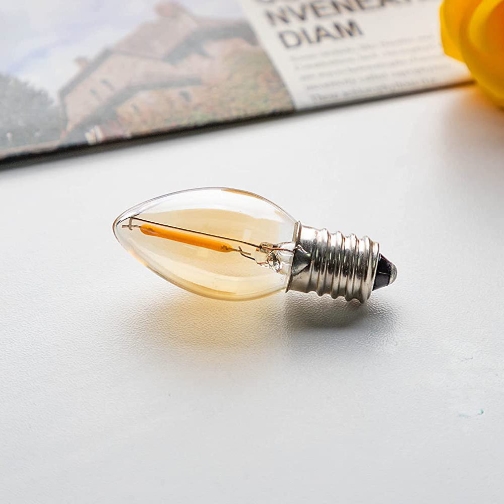 Bombilla de filamento LED E12  - Uv Inhibitor Candle reseña y precio